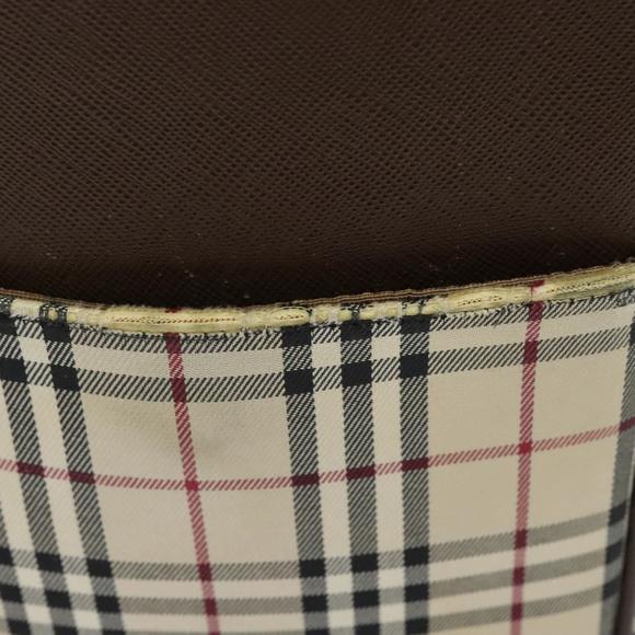 BURBERRY Nova Check Shoulder Bag Canvas Beige Silver Auth ep9111 - Picture 3 of 16